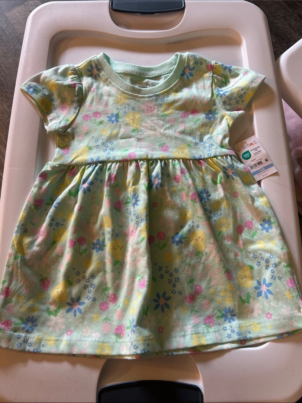 2 Garanimals Pastel Floral Print Dresses - Mint, Yellow, Pink, Blue